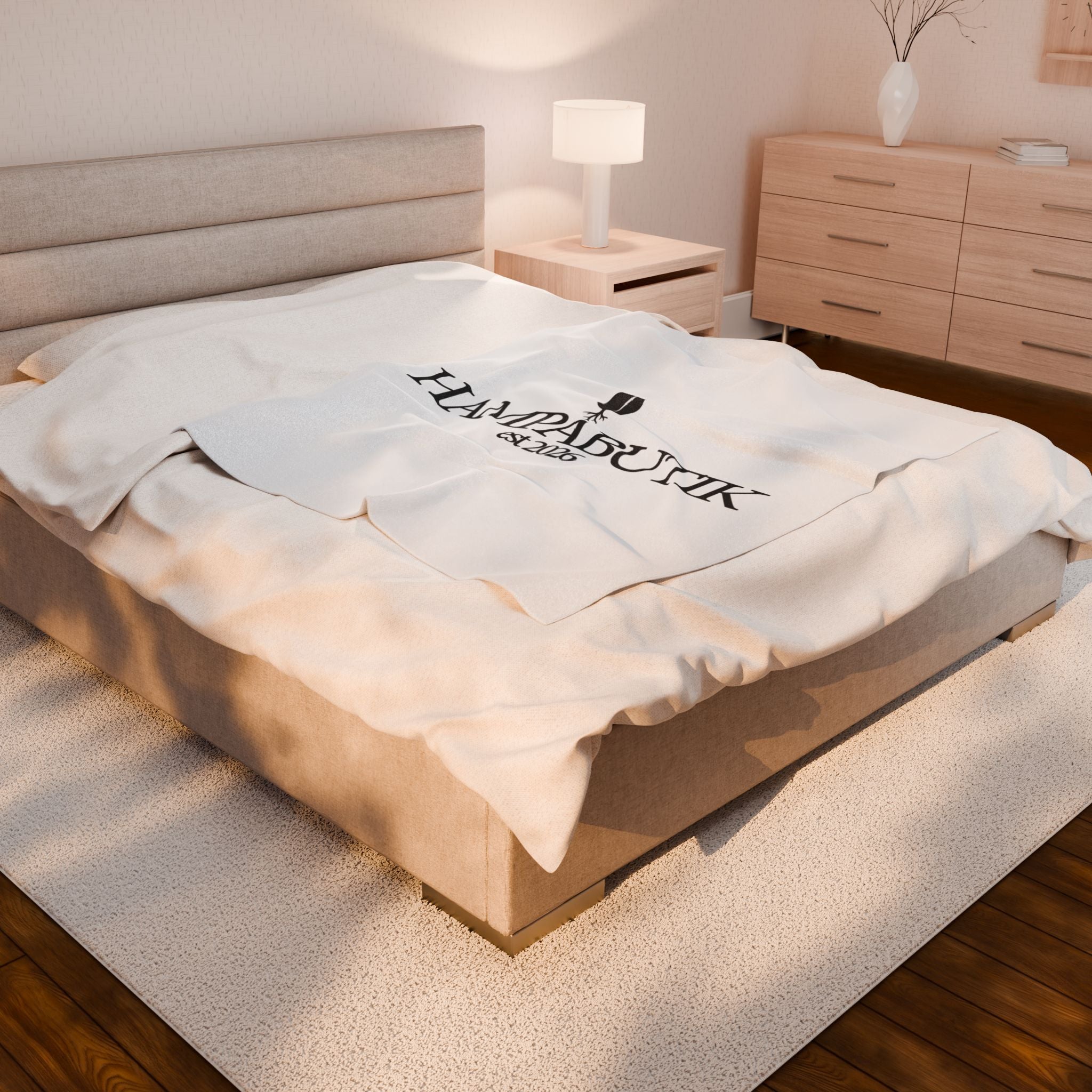 Plush Blanket - HAMPABUTIK Logo Throw (est. 2026)