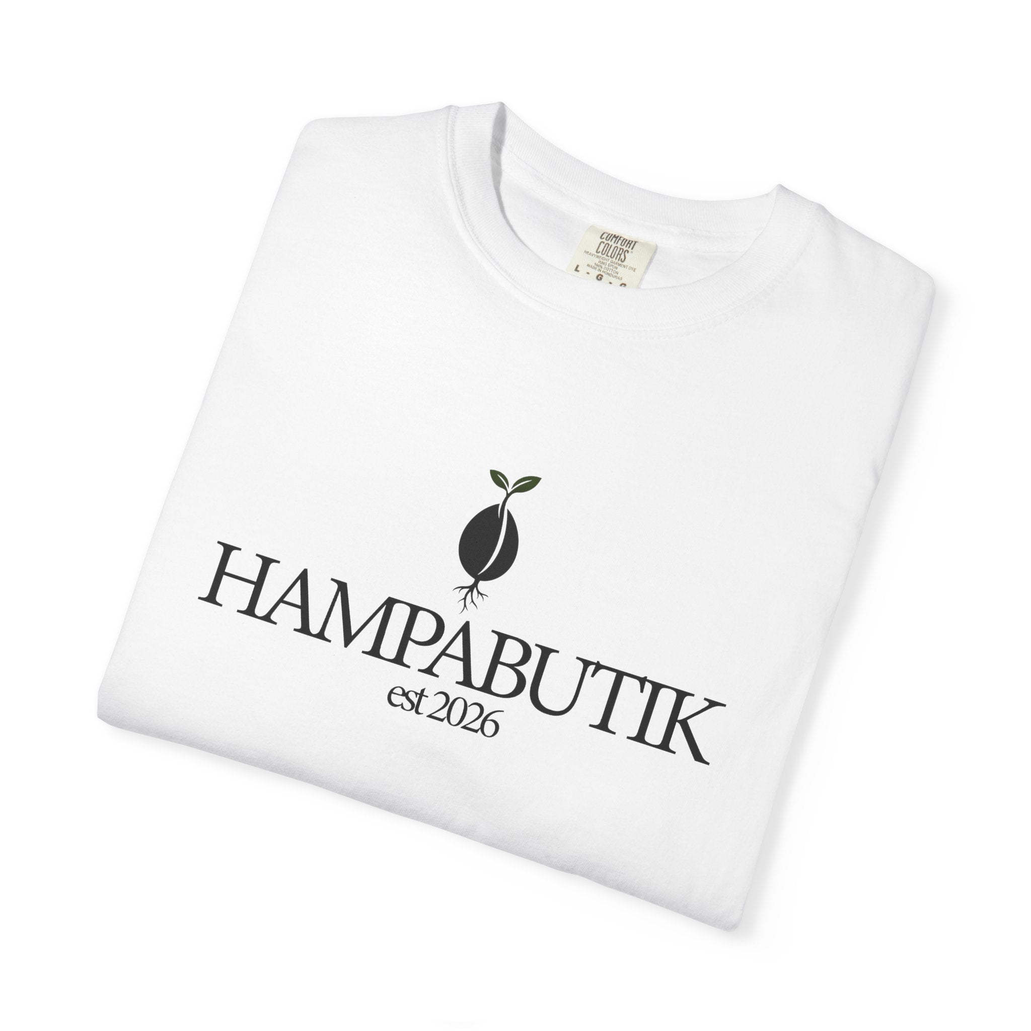 Hampabutik Logo T‑Shirt — 'HAMPABUTIK est 2025' Minimalist Cotton Tee