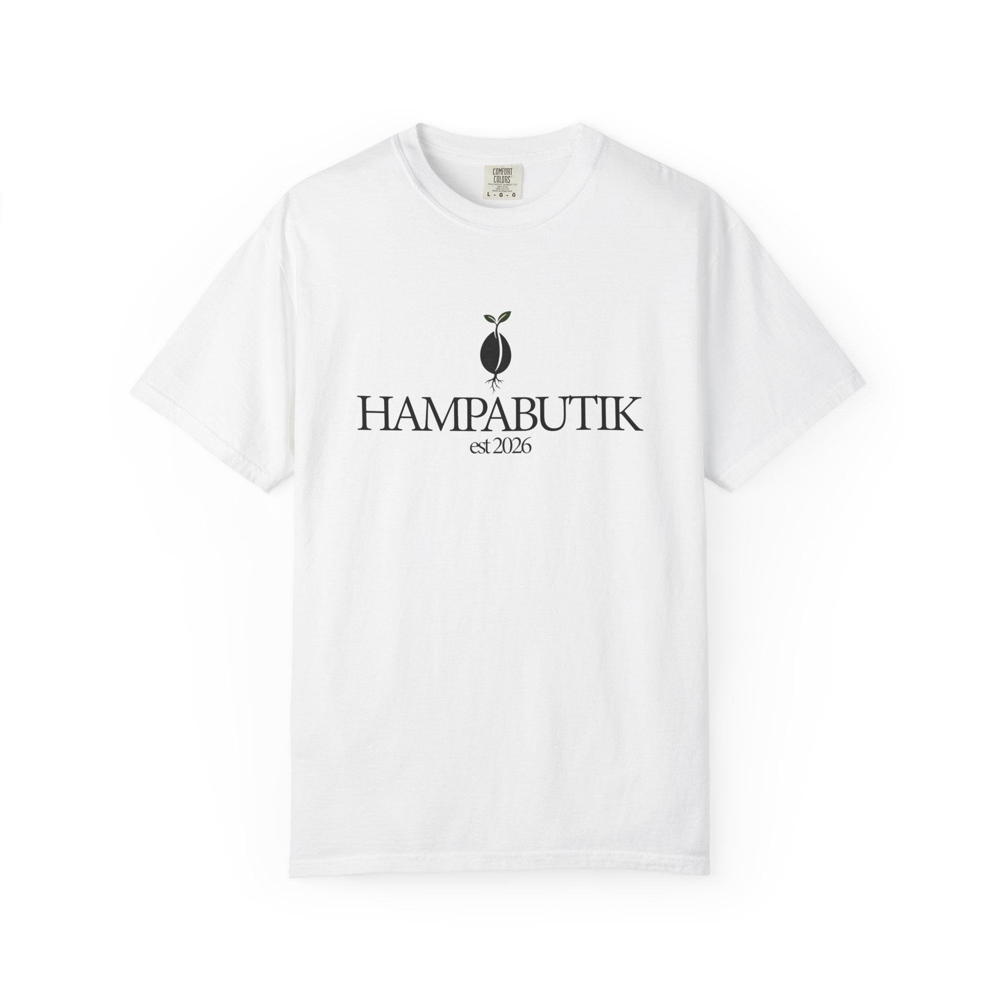 Hampabutik Logo T‑Shirt — 'HAMPABUTIK est 2025' Minimalist Cotton Tee