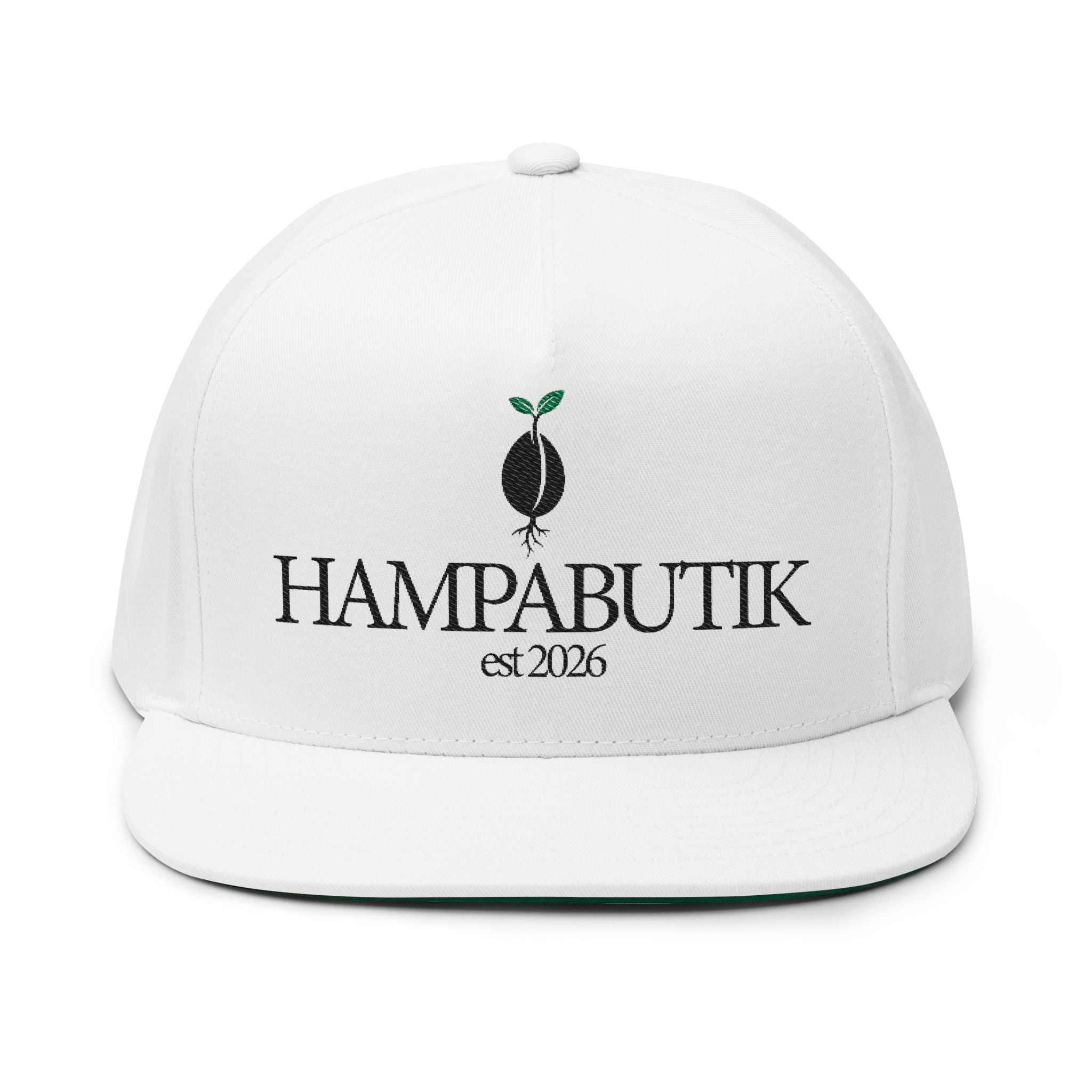 Flat Cap — Embroidered Hampabutik Logo Snapback (est. 2026